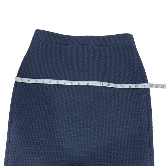 J Crew Women Navy Textured Lined Pencil Skirt SZ 6 Polyester Blend Office Wear - Picture 6 of 13